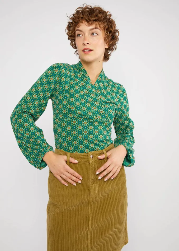 Blutsgeschwister Jersey Top Whispering Serenity Green Women Tops