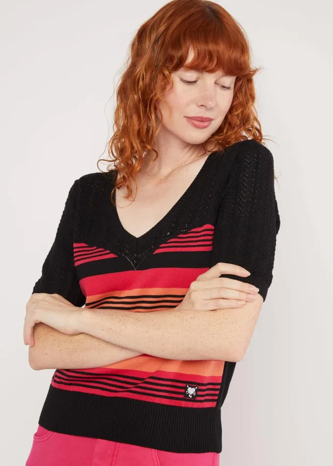 Blutsgeschwister Knitted Jumper Pretty Preppy Special Black Women Knitted Jumpers