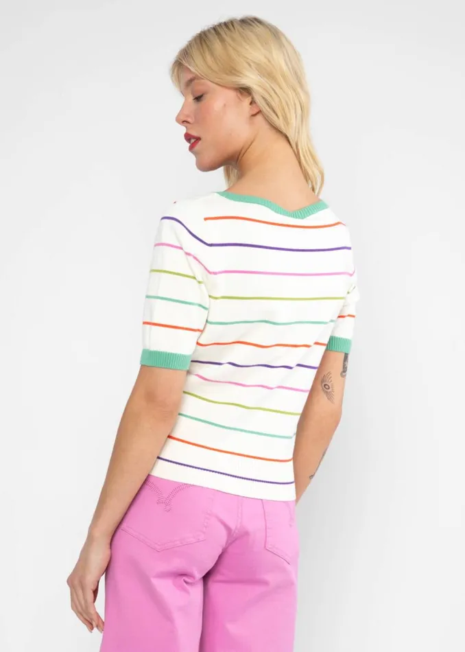 Blutsgeschwister Knitted Jumper Pretty Preppy White Women Knitted Jumpers