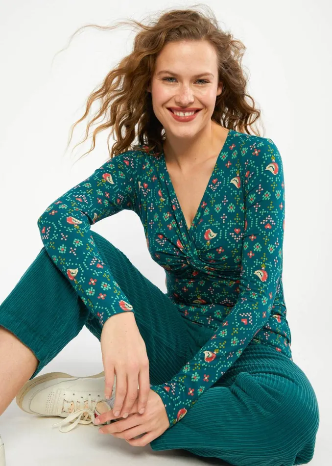 Blutsgeschwister Longsleeve Hot Knot Lacy Green Women Tops