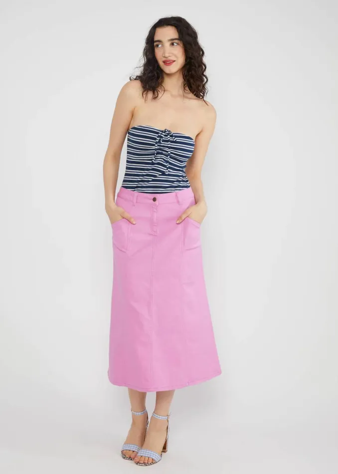 Blutsgeschwister Midi Skirt Power Panel Pink Women Skirts