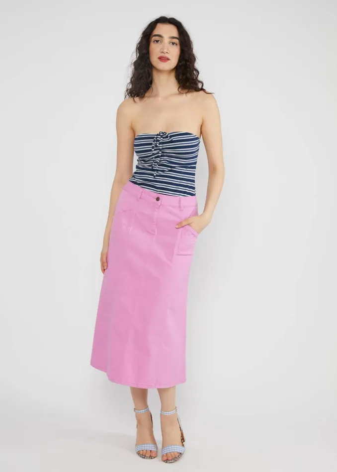 Blutsgeschwister Midi Skirt Power Panel Pink Women Skirts