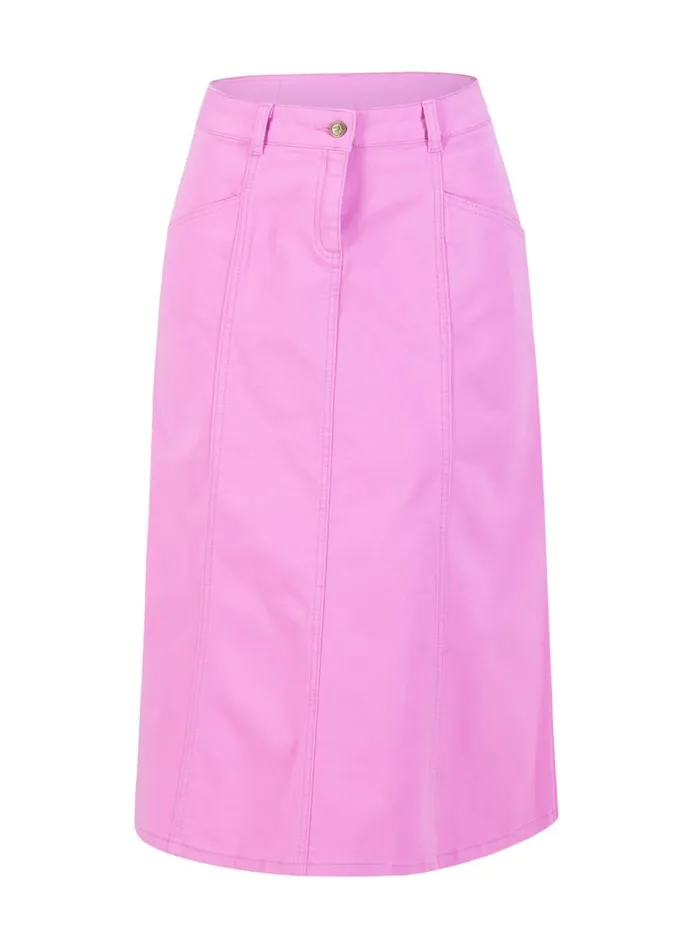 Blutsgeschwister Midi Skirt Power Panel Pink Women Skirts