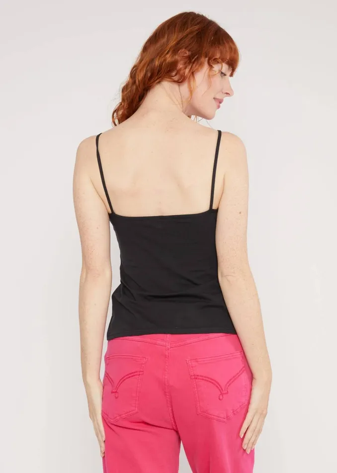 Blutsgeschwister Sleeveless Top Pretty Spaghetti Black Women Tops