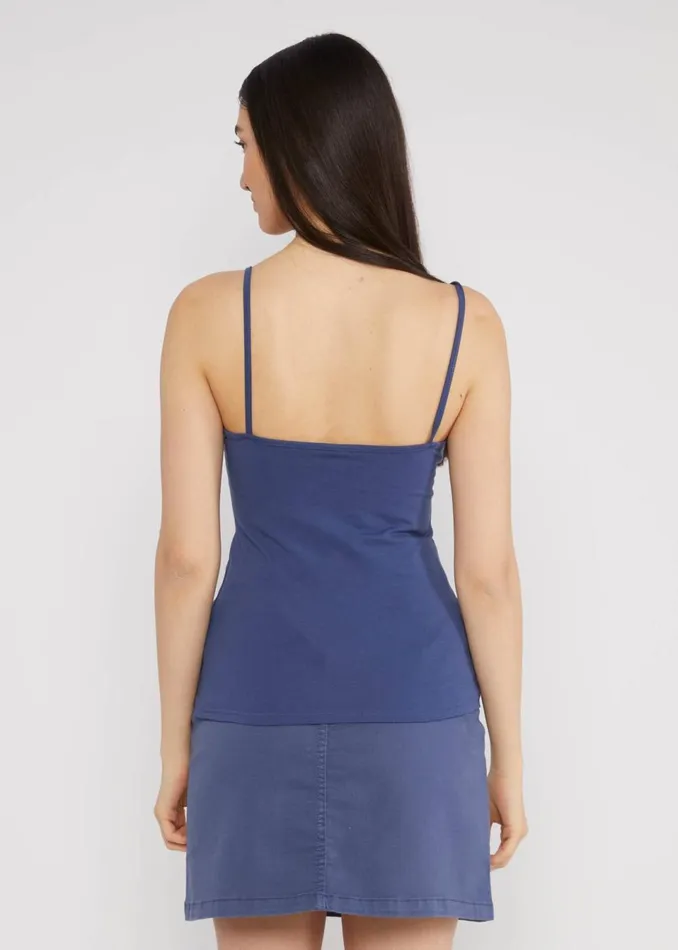 Blutsgeschwister Sleeveless Top Pretty Spaghetti Blue Women Tops