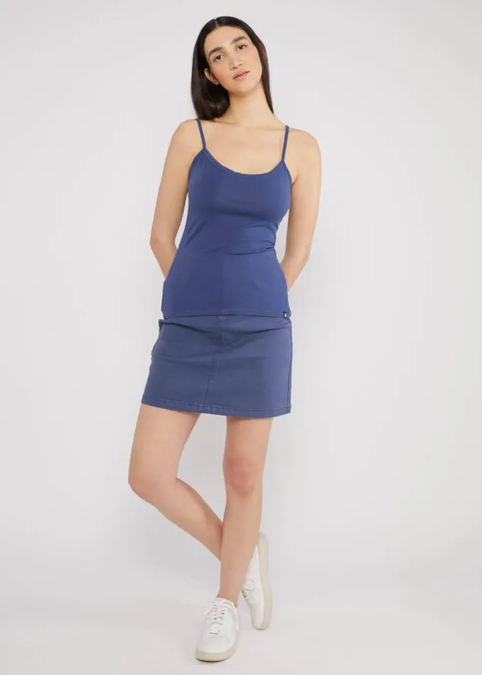 Blutsgeschwister Sleeveless Top Pretty Spaghetti Blue Women Tops