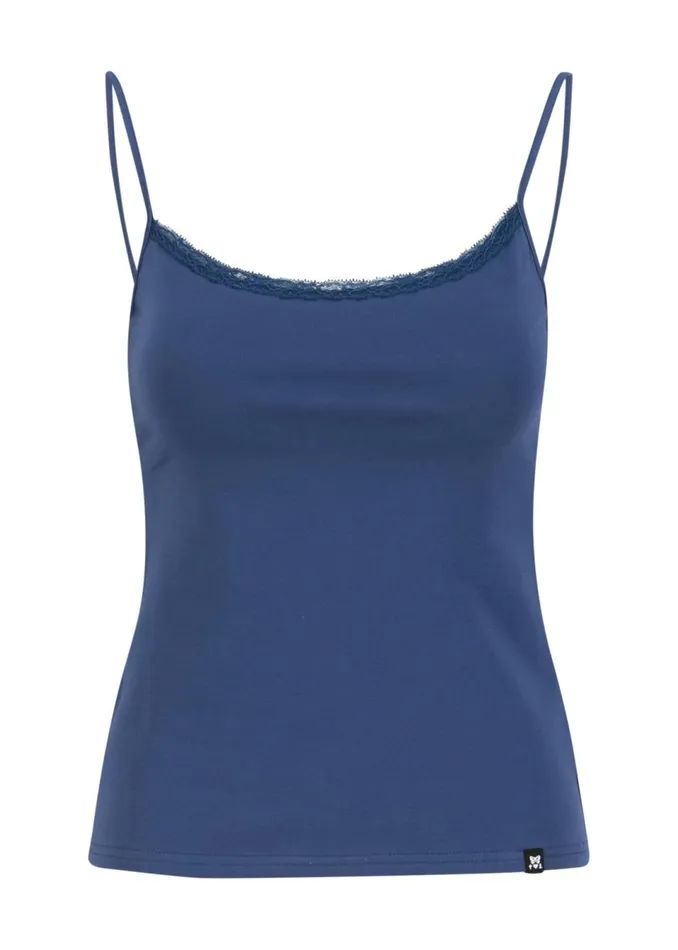 Blutsgeschwister Sleeveless Top Pretty Spaghetti Blue Women Tops