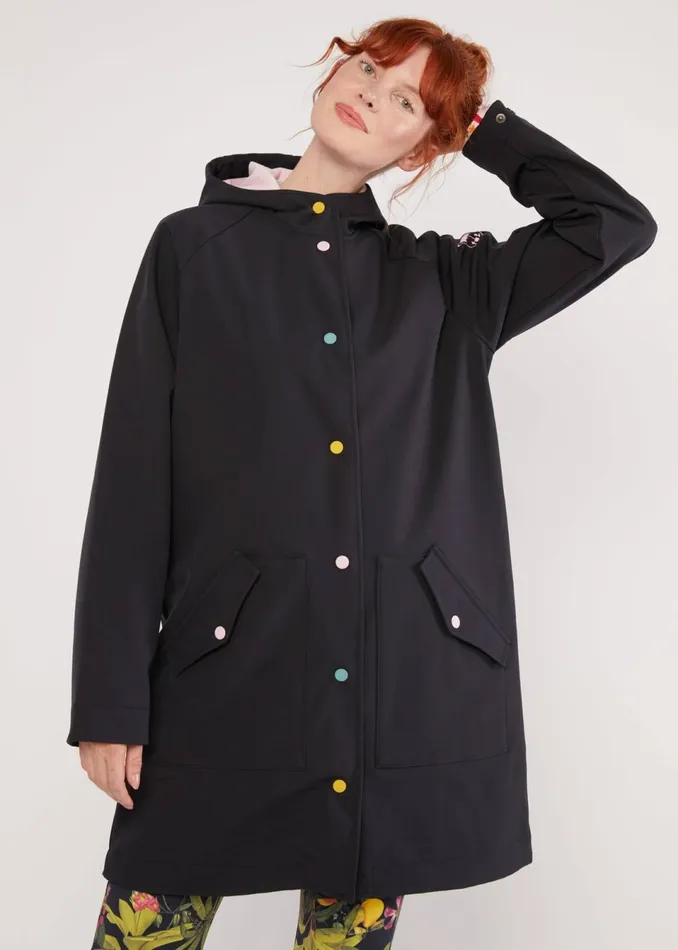 Blutsgeschwister Soft Shell Jacket Softfriese Black Women Jackets and Coats