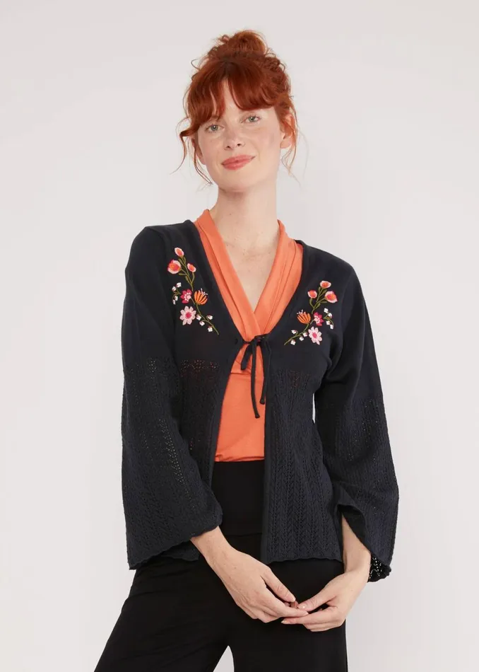 Blutsgeschwister Summer Cardigan Sunset Wings Black Women Cardigans