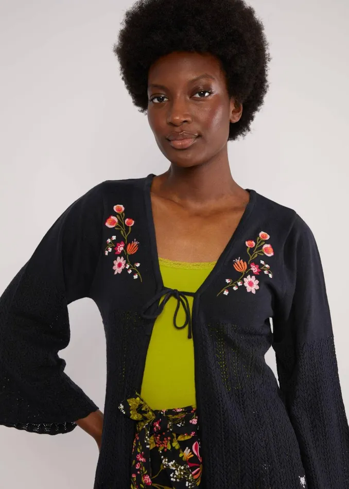 Blutsgeschwister Summer Cardigan Sunset Wings Black Women Cardigans