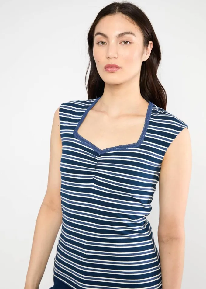 Blutsgeschwister Summer Top Let Romance Rule Blue Women Tops