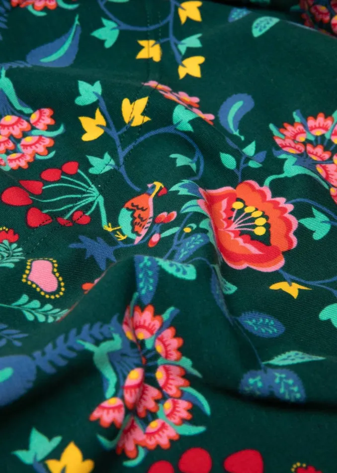 Blutsgeschwister Sweat Skirt Rosegarden Swing Green Women Skirts
