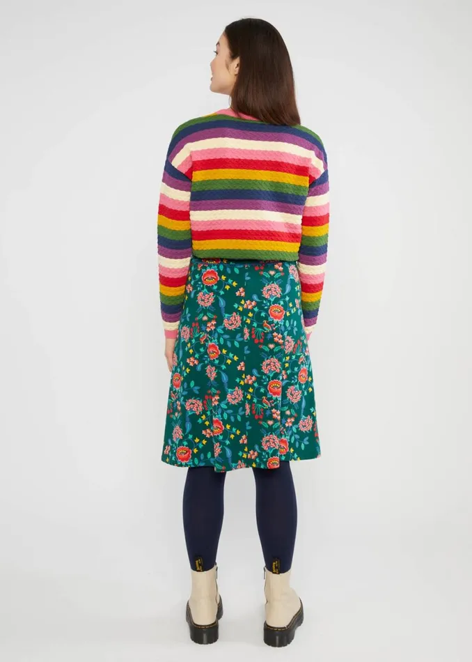 Blutsgeschwister Sweat Skirt Rosegarden Swing Green Women Skirts
