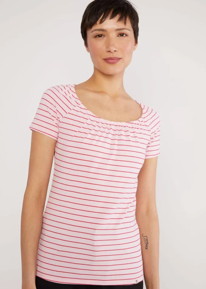 Blutsgeschwister TShirt Vintage Heart Pink Women Tops