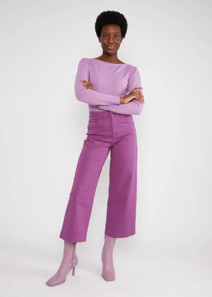 Blutsgeschwister Trousers High Waist Culotte Purple Women Trousers