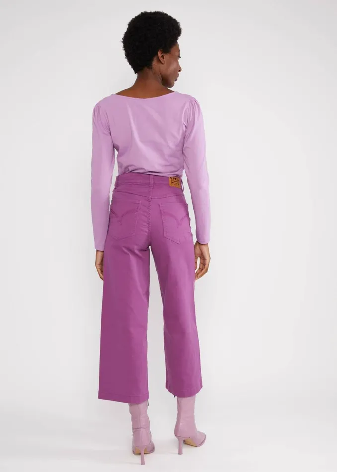 Blutsgeschwister Trousers High Waist Culotte Purple Women Trousers