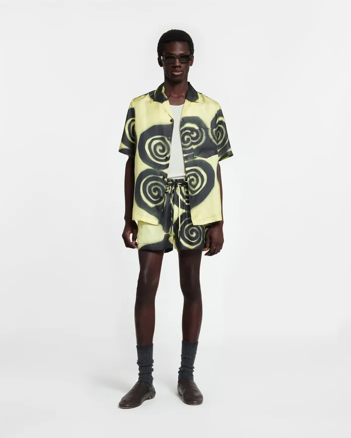 Bodil Printed SilkTwill Shirt Spiral Spray Men Nanushka Tops
