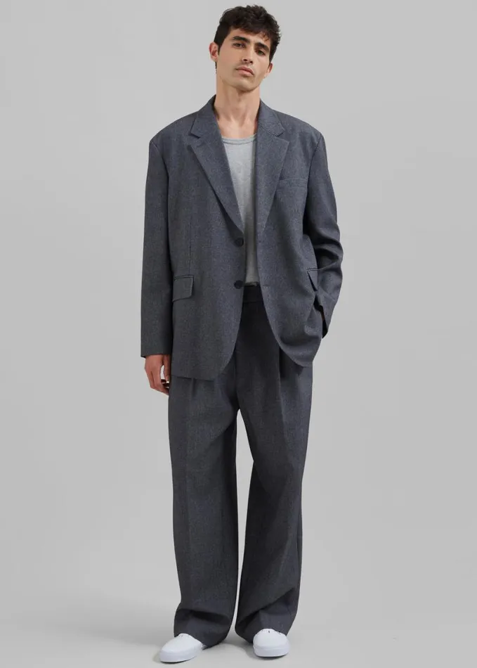Bottoms Men The Frankie Shop Beo Suit Pants 8211 Grey Melange