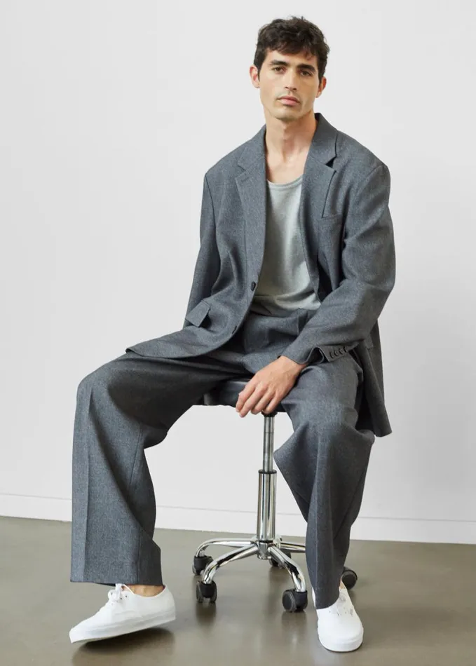 Bottoms Men The Frankie Shop Beo Suit Pants 8211 Grey Melange
