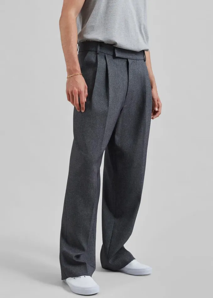 Bottoms Men The Frankie Shop Beo Suit Pants 8211 Grey Melange