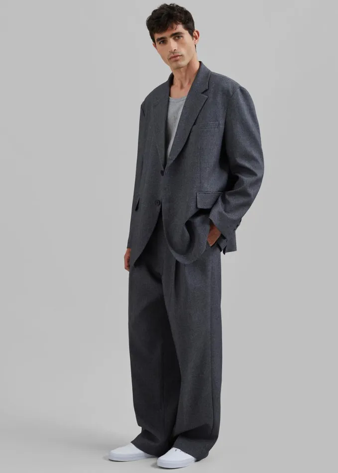 Bottoms Men The Frankie Shop Beo Suit Pants 8211 Grey Melange