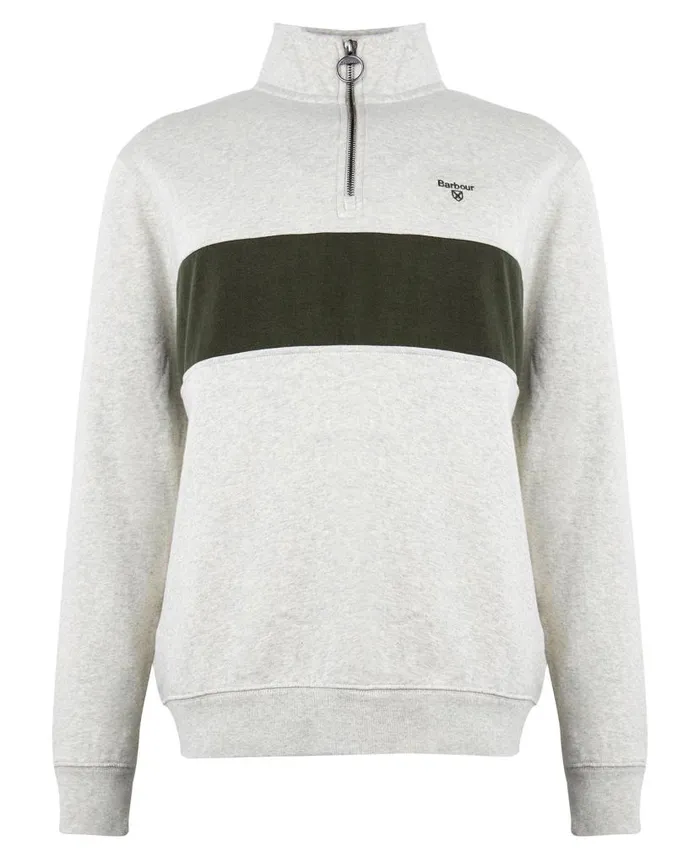 Bromfield HalfZip Jumper Ecru Marl Men Barbour Hoodies and Sweatshirts