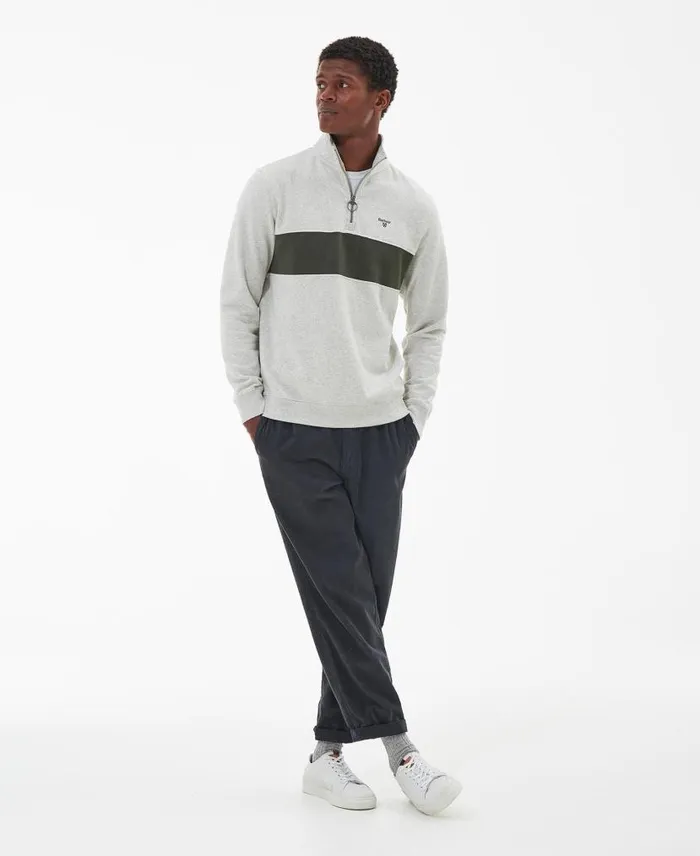 Bromfield HalfZip Jumper Ecru Marl Men Barbour Hoodies and Sweatshirts