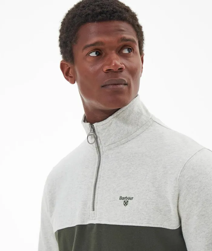 Bromfield HalfZip Jumper Ecru Marl Men Barbour Hoodies and Sweatshirts