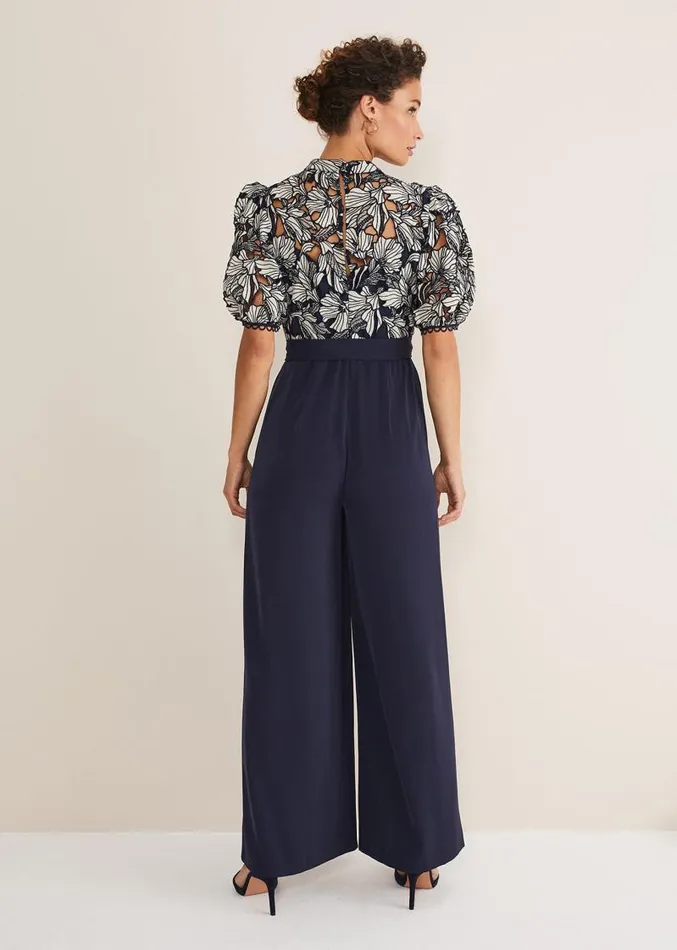 Caitlyn Lace Jumpsuit Navyivory Women Phase Eight Dresses