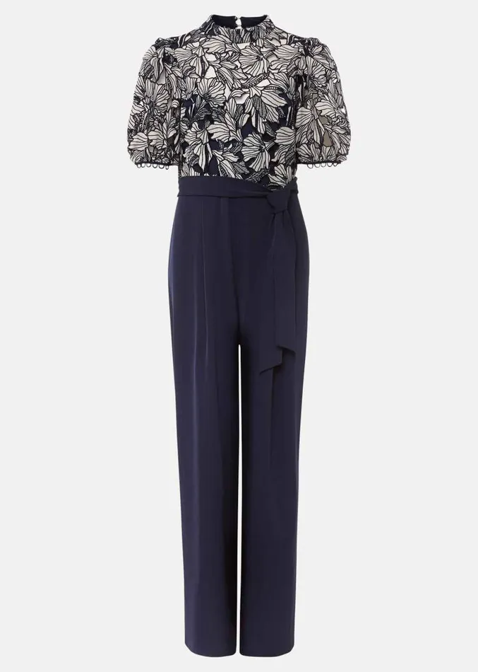 Caitlyn Lace Jumpsuit Navyivory Women Phase Eight Dresses