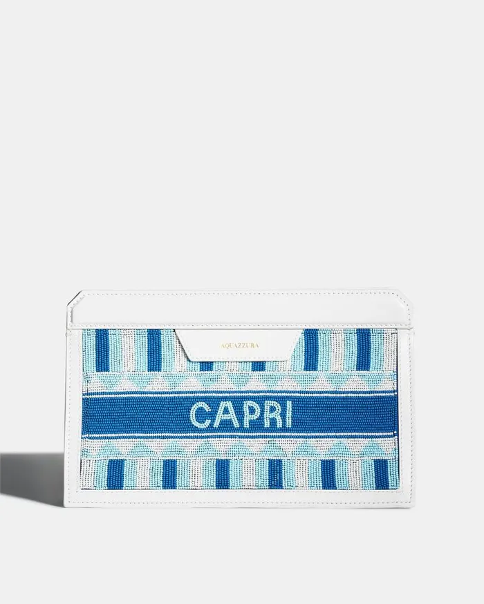 Capri Pochette White Women Aquazzura Clutch Bags Capri Pochette White Women Aquazzura Clutch Bags