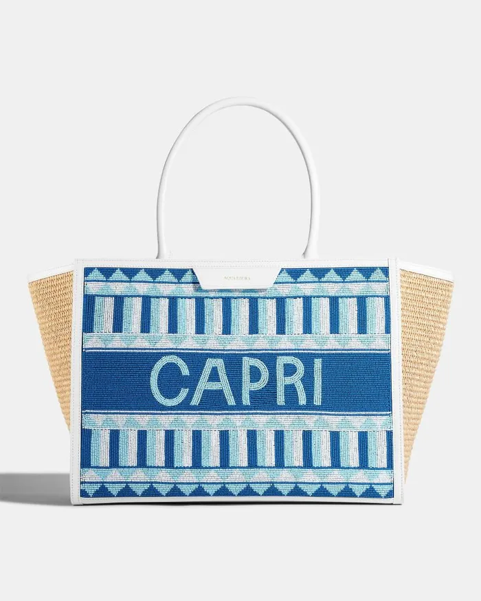 Capri Tote White Women Aquazzura Shoulder Bags Capri Tote White Women Aquazzura Shoulder Bags
