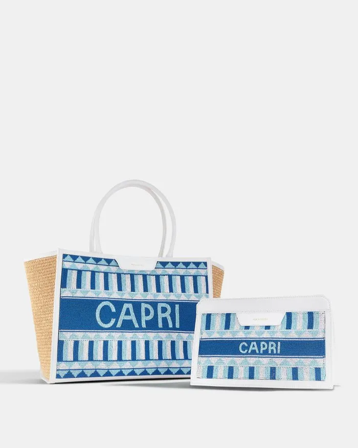 Capri Tote White Women Aquazzura Shoulder Bags Capri Tote White Women Aquazzura Shoulder Bags