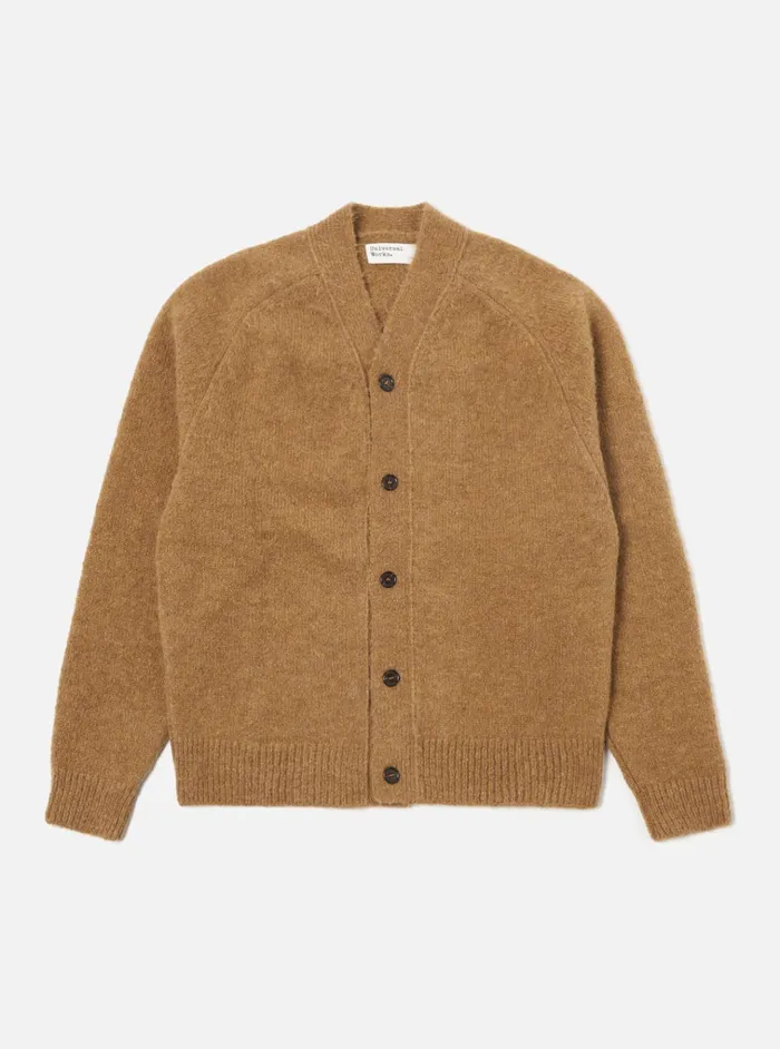 Cardigans Men Universal Works Universal Works David Cardigan In Sand Alpaca Knit