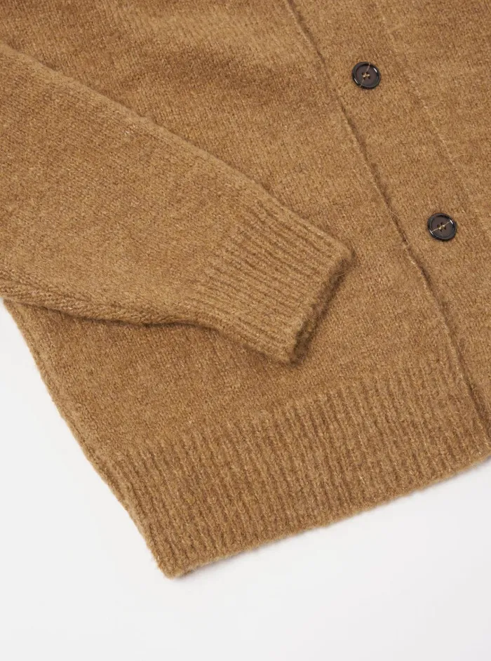 Cardigans Men Universal Works Universal Works David Cardigan In Sand Alpaca Knit