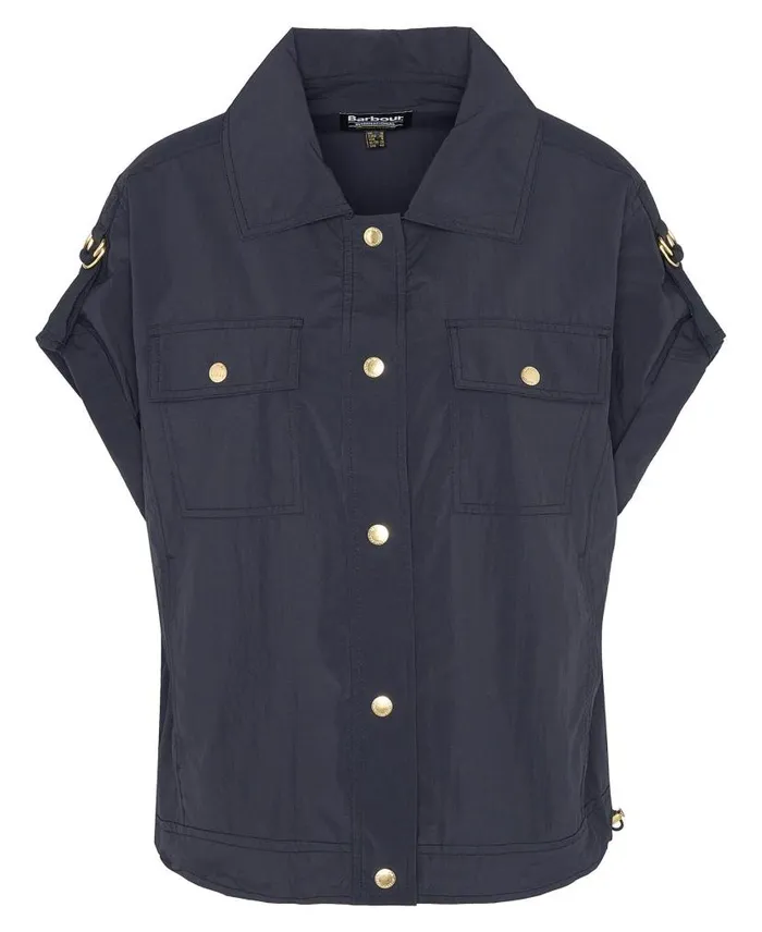 Carla Oversized ShortSleeved Shirt Classic Black Women Barbour Shirts and Blouses