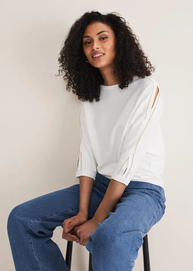 Caroline Chain Detail Knit Ivory Women Phase Eight Knitwear