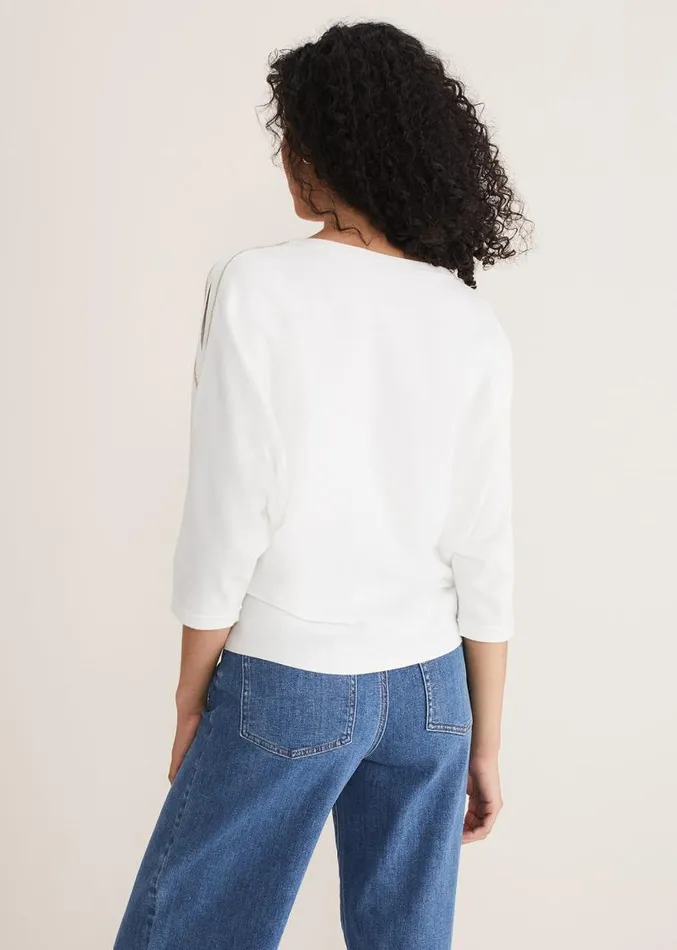 Caroline Chain Detail Knit Ivory Women Phase Eight Knitwear