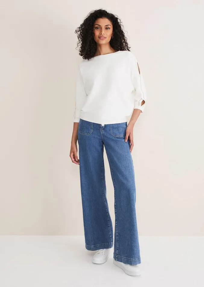 Caroline Chain Detail Knit Ivory Women Phase Eight Knitwear