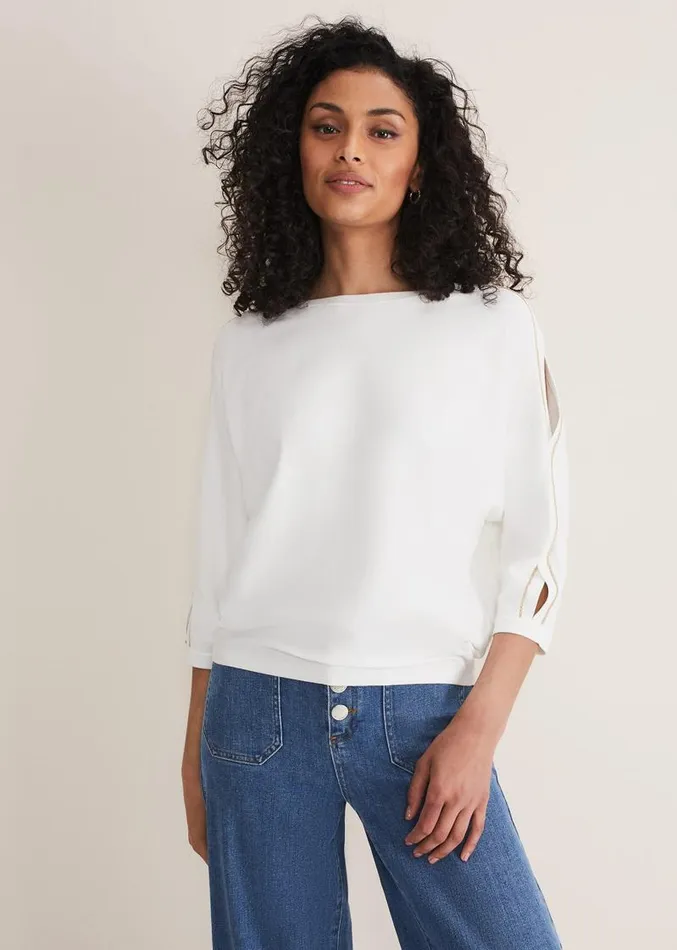 Caroline Chain Detail Knit Ivory Women Phase Eight Knitwear