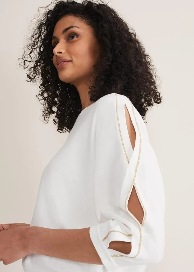 Caroline Chain Detail Knit Ivory Women Phase Eight Knitwear