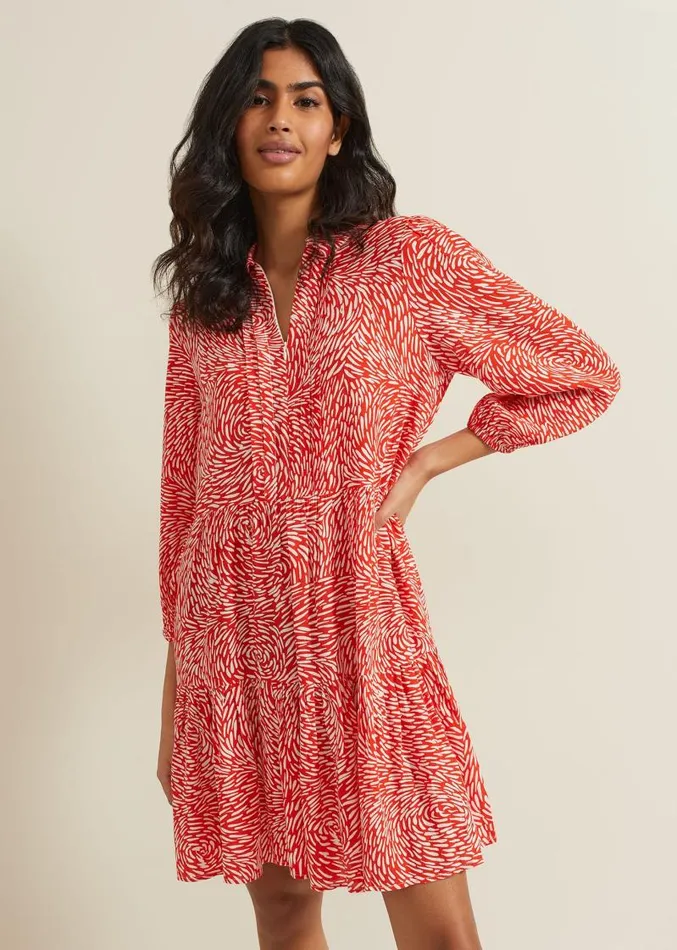 Carrie Abstract Swing Dress Red Women Phase Eight Dresses