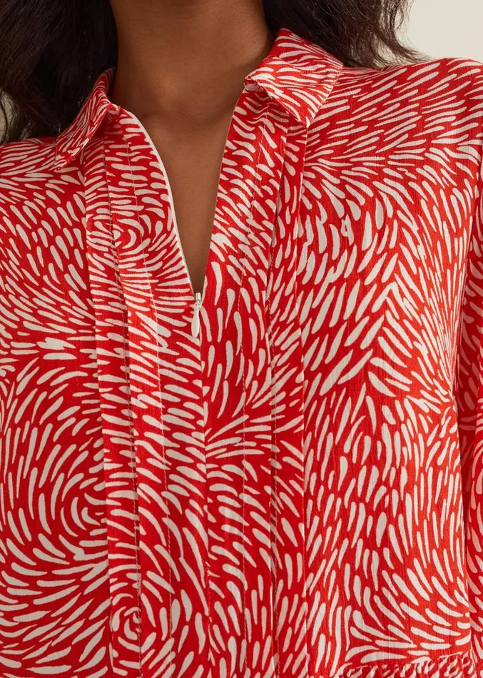Carrie Abstract Swing Dress Red Women Phase Eight Dresses