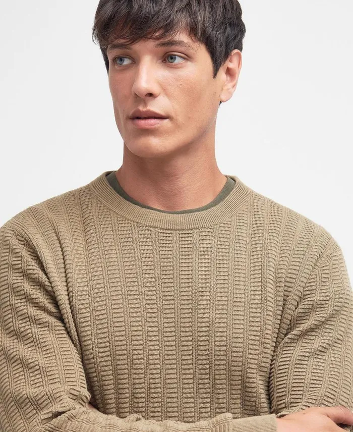 Cathil Crew Neck Jumper Classic Navy Men Barbour Jumpers
