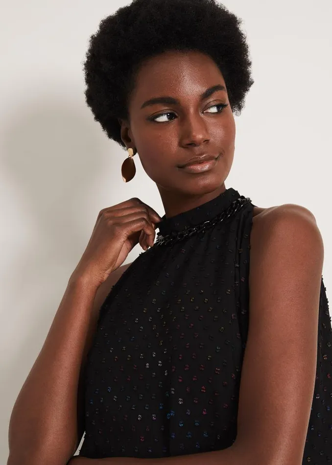 Ceren Textured Dress Blackmulti Women Phase Eight Dresses