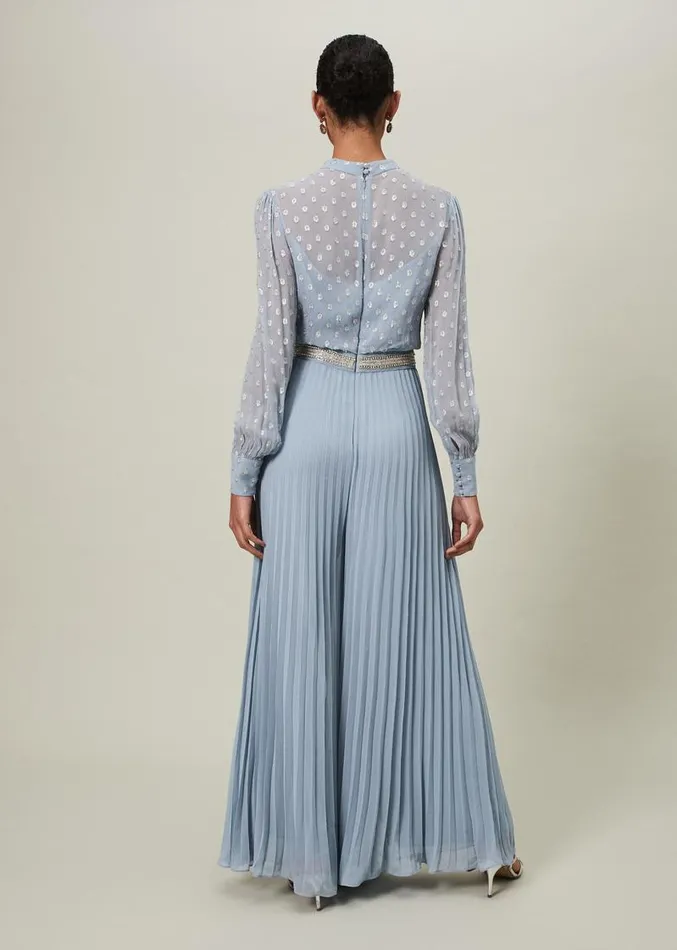 Charley Pleated Jumpsuit Soft Blue Women Phase Eight Dresses