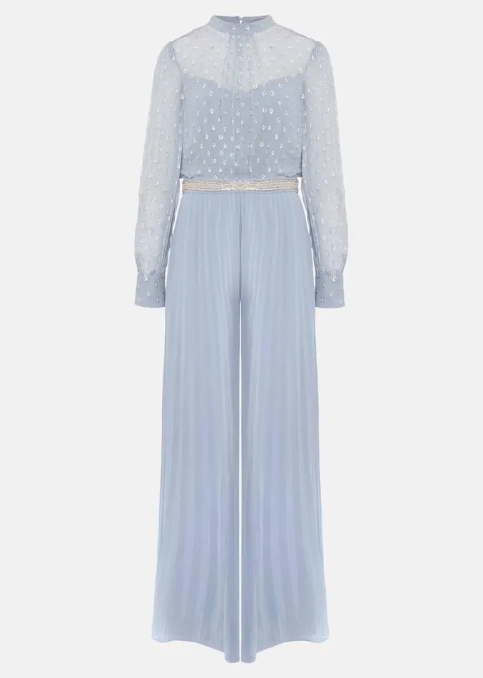 Charley Pleated Jumpsuit Soft Blue Women Phase Eight Dresses