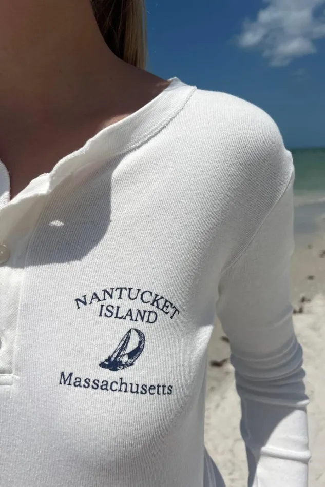 Charlie Nantucket Top Natural White Women Brandy Melville Tops