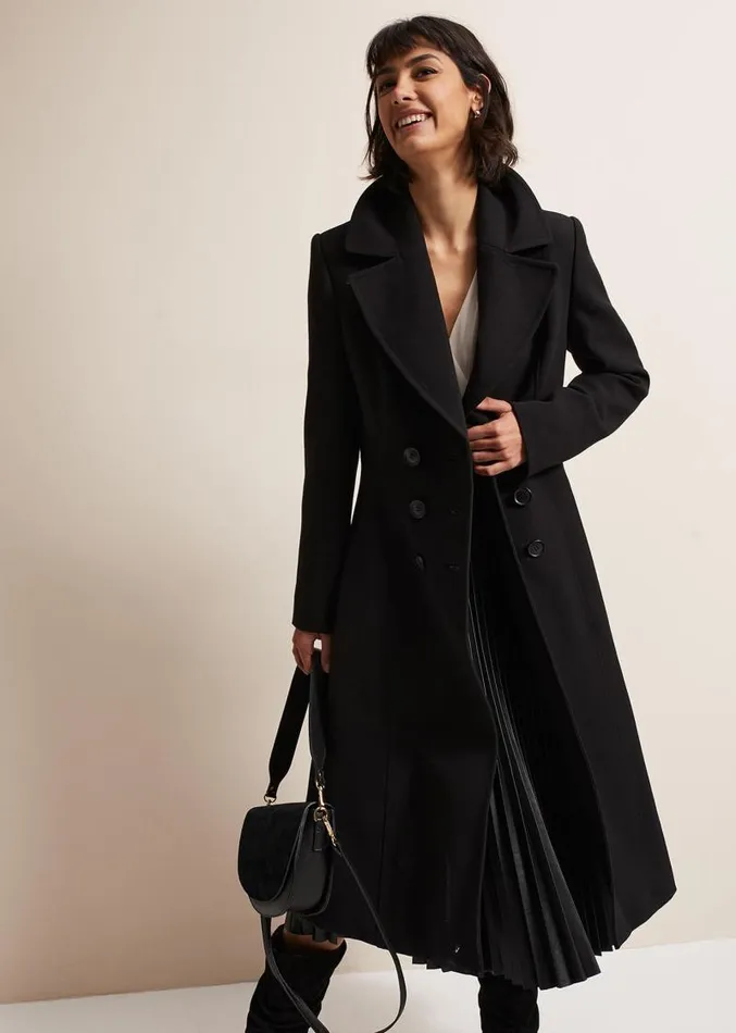 Charlotta Faux Leather Midi Dress Ivoryblack Women Phase Eight Dresses