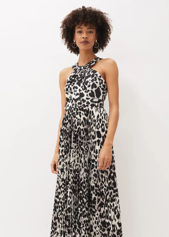 Chelsie Leopard Print Midaxi Dress Multicoloured Women Phase Eight Dresses